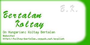 bertalan koltay business card